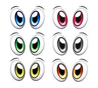 KQDRAVINE Lot de 6 paires d'yeux autocollants - Yeux à coller pour la décoration des aspirateurs, tondeuses, robots, balayeuses et poubelles pour voitures jouets