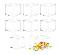 KQDRAVINE Lot de 8 Petites Boîtes de Rangement avec Couvercle, Set de Boîtes Cadeau Acryliques Transparentes, Boîte en Acrylique avec Couvercle, Petite Boîte Acrylique Transparente pour Bijoux