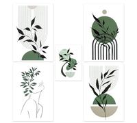 KQDRAVINE Set de tableaux muraux en toile 5 pièces - art abstrait moderne sans cadre, décoration murale pour salon, chambre et bureau, impressions sur toile avec composition harmonieuse de tailles