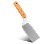 KQDRAVINE Spatule Cuisine Inox avec Manche en Bois, 11 X 2,8 Pouces, Accessoire Barbecue, Grattoir de Cuisine RéSistant à la Chaleur, Spatule MéTallique Robuste pour Barbecue, Hamburgers, RôTis