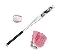 KQFCAZRE 1 de Baseball Set avec Gant Balle Aluminium Léger Poignée Antidérapante Souple Confortable pour Enfants Adolescents Pratique Sportive, Gant Gauche Rose