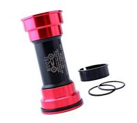 KQFCAZRE 1 Pièce Bike Bottom Bracket avec Axe Press Fit BB90 BB92 Roulement Scellé Céramique Bague Aluminium Bushing Convertisseur Résistance à l'eau Adapté Au, Rouge, BB90-92