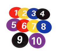 KQFCAZRE 10 Marqueurs de Sol Numérotés pour Tapis D'entraînement, Disques de Repérage Silencieux et Amortissants pour Salle de Sport Ou Salle de oloré