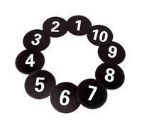 KQFCAZRE 10 Marqueurs de Sol Numérotés pour Tapis D'entraînement, Disques de Repérage Silencieux et Amortissants pour Salle de Sport Ou Salle de Classe, Noir