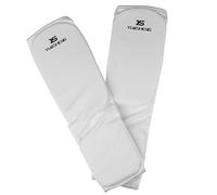 KQFCAZRE 2 Pièces Protège-Tibias pour Taekwondo Dotés d'un Coussin Épais Protège-Pied Souple Structure Tissu Extensible Adapté à L'Entraînement de MMA,