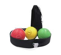 KQFCAZRE 4 Pièces Ballon de Réflexe Boxe Bandeau Élastique Balle Attachable Sac Pratique pour Exercice Physique Rythme Mouvement Fonction Idéale Enfants, 1 Bandeau 3 Balle