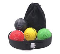 KQFCAZRE 4 Pièces Ballon de Réflexe Boxe Bandeau Élastique Balle Attachable Sac Pratique pour Exercice Physique Rythme Mouvement Fonction Idéale Enfants, 1 Bandeau 4 balles