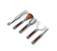KQFCAZRE 5 Pièces Ustensiles à Thé Artisanal Élégant Set Préparation du Thé Simple D'utilisation, Array, Marron, Ensemble De Cinq Pièces À Motif - Bois De Rose