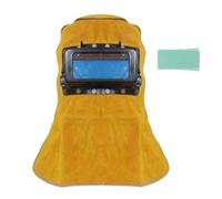 KQFCAZRE Capuche de Protection de Soudage Masque, Masque De Soudage en Cuir Pleine Enveloppe Couleur Réelle [Niveau T] + 20 Films De Protection