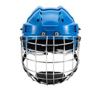 KQFCAZRE Casque de Hockey Rembourré, Casque D'entraînement Ajustable, Accessoire de Sport avec Arrière et Grille Faciale, Adapté Au Patinage et A, Bleu, 58 Cm à 68 Cm