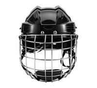 KQFCAZRE Casque de Hockey Rembourré, Casque D'entraînement Ajustable, Accessoire de Sport avec Arrière et Grille Faciale, Adapté Au Patinage et A, Noir, 52 Cm à 58 Cm