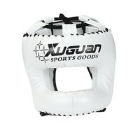 KQFCAZRE Casque de Protection Intégral pour Kickboxing avec Visière et Rembourrage en Microfibre, Adapté Au Karaté, Au Taekwondo et à L'entraînement, Blanc, S