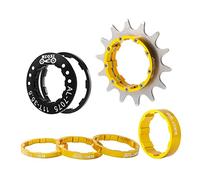 KQFCAZRE Cassette Vélo Pignon Unique Inclue Engrenage Convertisseur Entretoises Aluminium Volant Conception Anti- Adaptée pour Pass, Or