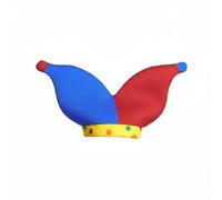 KQFCAZRE Chapeau de Bouffon Bicolore Design Amusant Chapeau de Bouffon Taille Unique Coiffe Farceur Amusante pour Adultes, Enfants, Halloween, Carnaval, Bleu Et Rouge-A, Taille Unique-A