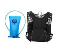 KQFCAZRE Gilet D'hydratation Léger en Polyester avec Bandes Réfléchissantes, Poche Poitrine, Sac à Dos pour La Randonnée, Le Cyclisme et L'alpinisme, Noir
