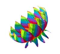 KQFCAZRE Grand 3D en Polyester sans Armature, Jouet de Vol Rotatif, Idéal pour La Randonnée, et Les Débutants Au Jardin, Couleur Arc-en-Ciel