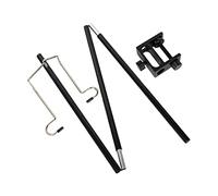 KQFCAZRE Lantern Stand Support Lampe Extérieur Poteau Articulation Réglable Portable Aluminium Boucle Ressort Facilité de Pliage Installation Rapide Fixation, Noir
