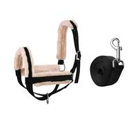 KQFCAZRE Licol pour Vaches avec Longe, Bride pour Taureaux, Accessoires, Ranch, Licol Pratique/pour Veaux, Réglable pour ânes, Taureaux, Chèvres, Black L
