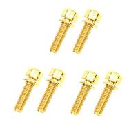 KQFCAZRE Lot de 6 Rondelles pour Vis de Potence de Guidon de Vélo à Pignon Fixe, M5x20 Or, 8.4mm
