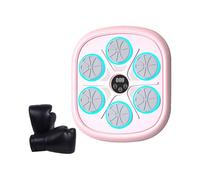 KQFCAZRE Music Boxing Machine Appareil D'Entraînement Boxe Murale avec Modes Réglables Électronique Intelligent Tapis Cible Percussion Fonction Lumineuse Adapt, Gants Roses