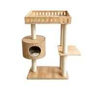 KQFCAZRE Perchoir pour Chat en Bois Cosy Perchoir pour Chat avec Niche Chic Tour à Griffer Chatons, Salon