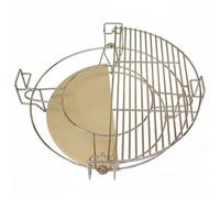 KQFCAZRE Pierre à Pizza Ronde Surface Lisse Support En Acier Inoxydable Fond Croustillant Accessoire Barbecue, Pour Barbecue Céramique De 21-22 Pouces