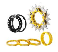 KQFCAZRE Pignon Fixe en Acier à Une Seule Couronne, Adaptateur 17 Dents, Moyeu 7-10, Pièces de Rechange pour, Or