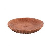 KQFCAZRE Plateau Fruit Rond Rainures Sculptées Bol peu Profond Style Rustique Objet Déco pour Table Basse, Bas