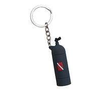 KQFCAZRE Porte-clés Bouteille Plongée Miniature Chaînette Clés PVC Acier Élégance pour Sécuriser Clés Accessoiriser Sacoche Emploi de Tous Les Jours Public des, Gris