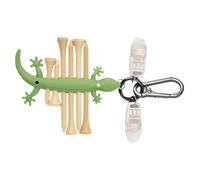 KQFCAZRE Porte-Tees de Golf Portable Pouvant Contenir 6 Tees et Accessoires. Polyvalent pour Les de Golf. Compact avec 2 Clips Transparents. Mains Lib, Gecko