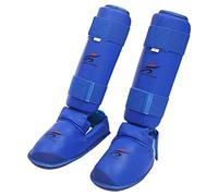 KQFCAZRE Protège-Tibias MMA, Protège-Jambes, équipement de Boxe, Karaté, Arts Martiaux, étui Thaï, équipement Thaï pour Enfants, équipement de Soutien pour Le, Lien Bleu L