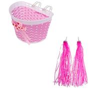 KQFCAZRE Rubans pour Tricycle Enfant, Pompons pour Guidon de Vélo +