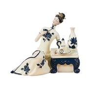 KQFCAZRE Statuette Femme Chinoise Doré Statuette Dame Traditionnelle Brillante Statue Décorative pour Salon, Ivresse Avec Tasse