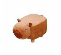 KQFCAZRE Tabouret Capybara Compact Pouf En Peluche Bas Siège Rembourré pour Chambre D'enfant, Wooden Leg