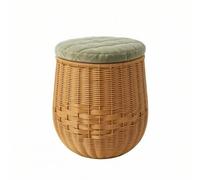 KQFCAZRE Tabouret Rangement Rond Tabouret Coffre Synthétique Panier pour Chambre, Entrée