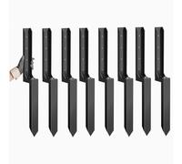 KQGY Lot de 4 supports de réparation de poteaux de clôture en acier robuste pour fixer des poteaux de clôture en bois cassés inclinés, hauteur de 80 cm, noir