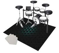 KQIEJUY Tapis pour Batterie Acoustique Electronique Professionnel Antidérapant Insonorisé 120 x 100 cm Tapis Tambour pour Batterie et Instruments de Musique