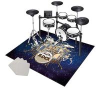 KQIEJUY Tapis pour Batterie Acoustique Electronique Professionnel Antidérapant Insonorisé 120 x 70 cm Noir
