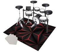 KQIEJUY Tapis pour Batterie Acoustique Electronique Professionnel Antidérapant Insonorisé 160 x 140 cm Tapis Tambour pour Batterie et Instruments de Musique