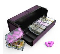 Kqimi Pilulier hebdomadaire pour médicaments, 2 fois par jour, matin et soir, boîte à vitamines, pilules de voyage, distributeur de supplément moderne mignon de 7 jours (violet)