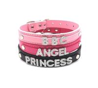 KQISAN Collier Ras Du Cou En Cuir Avec Nom Personnalisé Pour Femme - Lettres En Strass Sexy - Collier Punk Rock Gothique Avec Lettres Personnalisées - Bijoux Cosplay, Noir, L (34,45 Cm)