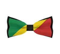 KQISANGM Nœud Papillon Pré-Noué Pour Homme Imprimé Drapeau Du Congo Classique Ajustable À Deux Couches Avec Motif De Drapeaux Nationaux Pour Fêtes Et Banquets