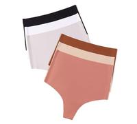 KQISANGM String Invisible pour Femme Taille Haute sans Coutures Respirant Et Confortable Évacuant L'Humidité Lot De 6 Culottes Extensibles Taille L