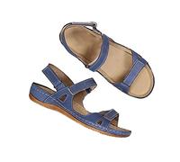 KQIVAM 2025 Sandales Orthopédique Femmes Été Compensé Sandales de Marche Femme Confortable Plateforme Chaussures Antidérapantes Respirantes Bohême Bout Ouvert Sandale avec Talon Bloc Pas Cher
