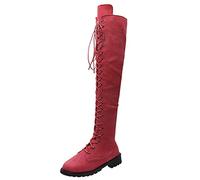 KQIVAM Botte Au Dessus Du Genou Femme Bout Rond Cuissardes Femme Sexy Bottes Talon Aiguille Fashion Couleur Unie Chaussures Bottines Bottines à la Cheville Printemps D'été Pointu Femmes