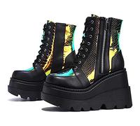 KQIVAM Bottes À Plateforme Femme Style Cowboy Chaussures De Marche Femmes Durable Chaussons Brogues Texanes Pour Femmes Hiver Bottines Légères et Antidérapantes Boots Style Western