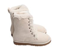 KQIVAM Bottes de neige pour femme Doublure Chaude Fausse Fourrure Boots Bottes Imperméable Antidérapant Bottines Mi-Mollet Extérieur Lacets Boots Doux Rembourré Chaud Confortable et Léger