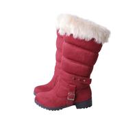 KQIVAM Bottes Haute De Neige Femme Bottes Cuissarde Hiver Femme Petit Talons Bottines Élégantes Soirée Boots et Doublure Chaude Bottes Femmes de la Mode Chaussures Antidérapant Snow Boots