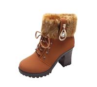 KQIVAM Bottes Hautes Femme Hiver Bottes De Neige Femme Hiver Randonnée Légères et Chaude Confort Chic Bottines Femmes de la Mode Durable Chaussures Antidérapant Automne Hiver,Grande Taille