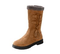 KQIVAM Bottes neige femme Durable Thermique Hiver Warm Imperméable Mi-Mollet Bottes avec Fourrure à Talons Plats Bottine,Boots de Neige Hiver Chaussures Chaudes Fourrure Randonnée Les Loisirs
